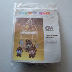 Vintage Sugar 'n Spice Columbia Minerva Plastic Canvas Three Bears Mobile Vint